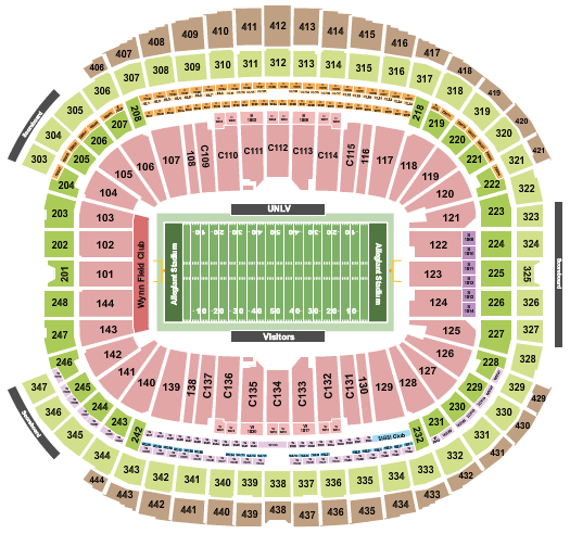 Allegiant Stadium Las Vegas Bowl Seating Chart